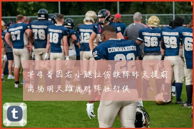 字母哥因右小腿拉伤缺阵昨天提前离场明天雄鹿对阵独行侠